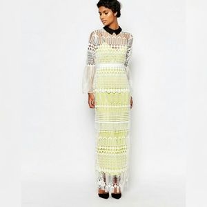 Self-Portrait White Bell Sleeved Art Deco Dress